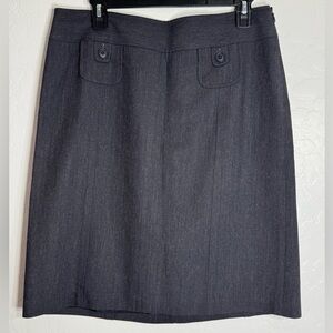 🧵 Ann‎ Taylor LOFT Gray Wool Blend Skirt Size 10 Lined Office Career Minimalist
